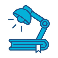 Light  Icon In Blue Monochrome Flat Design, Vector Illustration