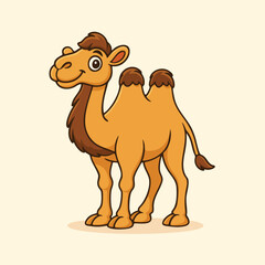 Cute cartoon camel desert animal vector illustration