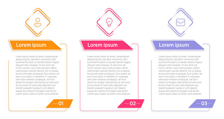 A clean infographic template featuring 3 horizontally aligned rectangular elements, illustrating the three-step business development process.