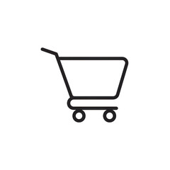 Simple shopping cart icon outline style isolated on transparent background