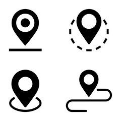 Collection of location pin icons. set of map pointers
