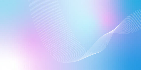 Abstract blue gradient background with shining lines waves. Minimalist background for banner, poster, cover, brochure, flyer, website