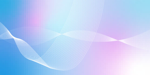 Abstract blue gradient background with shining lines waves. Minimalist background for banner, poster, cover, brochure, flyer, website