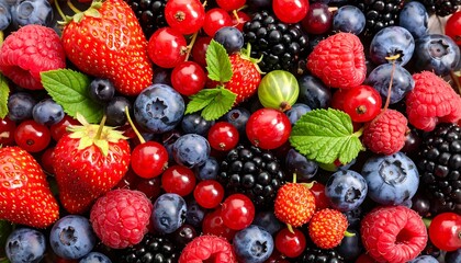 Colorful assortment of fresh berries