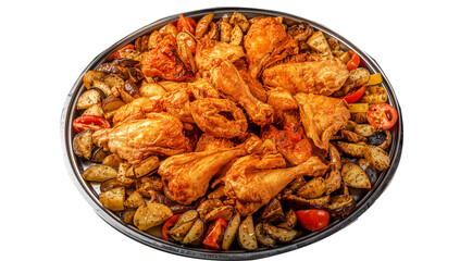 Fried chicken wings served in a bowl and on a plate with a tasty meal presentation