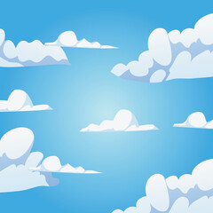 Cartoon Clouds Vector Illustration &ndash; Cute and Fluffy Sky Elements