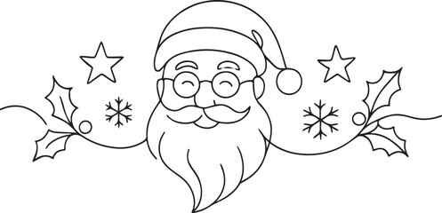 Santa Claus Line Art Christmas Ornament