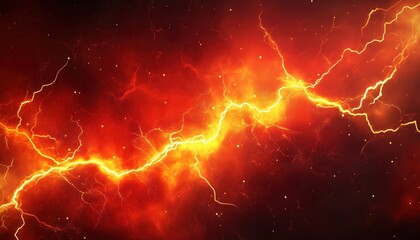 Eye-Catching Hot Deal Sale Template Featuring Bold Thunder And Flash Lightning Effects On A Red Background, Offering Up To 50% Discounts For A Limited Time.