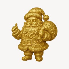 Golden ornate Santa Claus illustration.