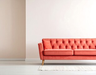 Coral sofa in modern room