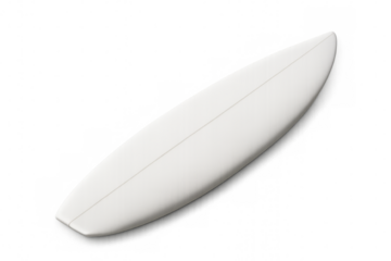 White surfboard isolated on transparent background with clipping path