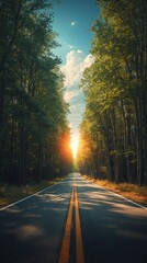road in the morning
