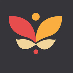 A leaf-shaped Butterfly icon design