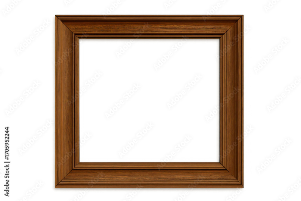 Poster realistic wooden picture frame with transparent background isolating frame