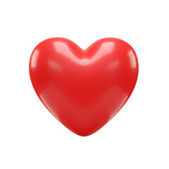 Fototapeta premium Shiny red heart shape isolated on a transparent background