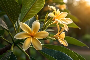 Fototapeta premium Sampige Flower in Full Bloom | Creamy White Petals with Dewdrops and Serene Beauty