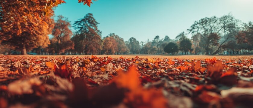 Autumn harvest banner featuring pumpkins and apples in a cozy fall atmosphere with warm tones and maple leaves border