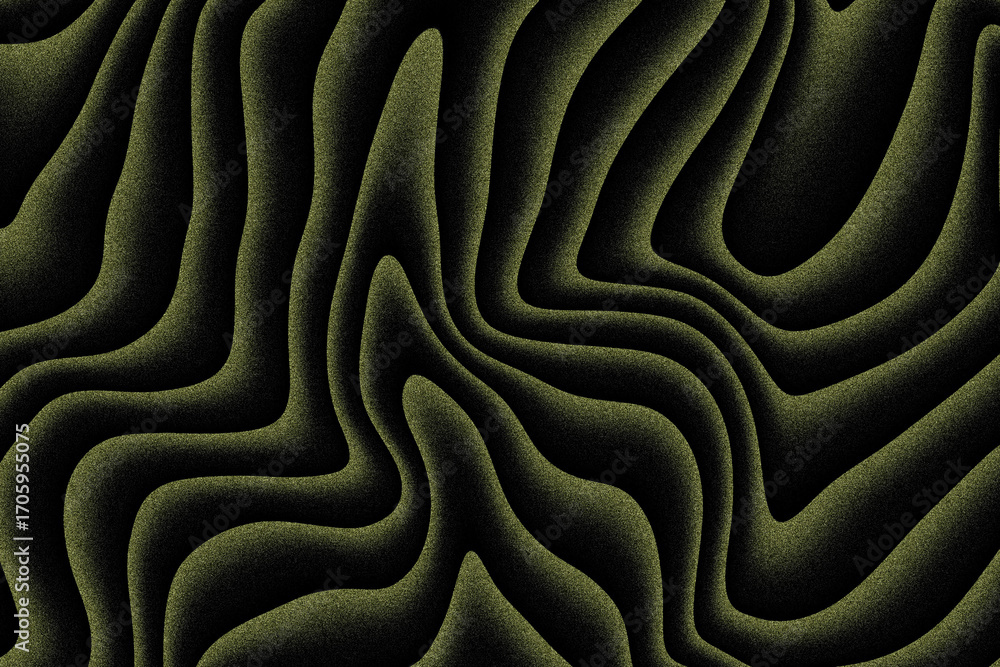 Poster abstract wavy lines pattern with green and black color combination texture