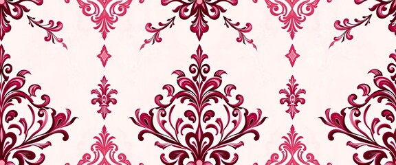 Delicate pink baroque wallpaper vector, ornate royal tile pattern ,  arabesque,  regal