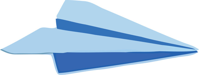 Fototapeta premium Simple Blue and Light Blue Paper Airplane Flying Forward on White Background origami flight