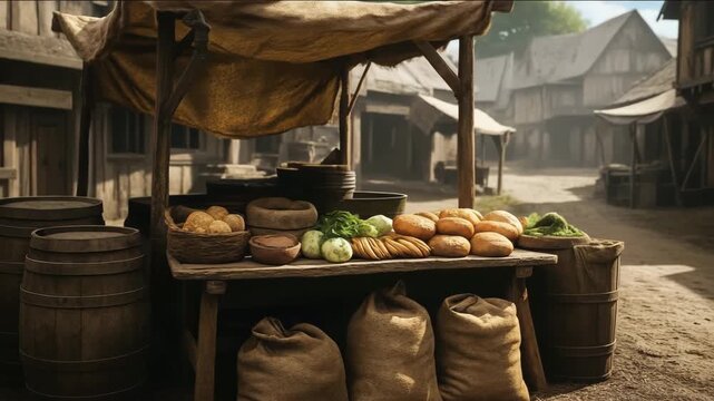 Medieval Market Stall &ndash; Daylight