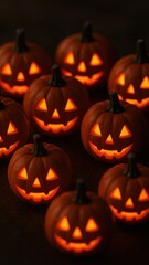 [mini jack-o’-lanterns with glowing centers mobile wallpaper]