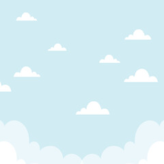 Cartoon Clouds Vector Illustration &ndash; Cute and Fluffy Sky Elements