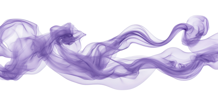Purple smoke against a white background. The concept of abstract art and color theory.