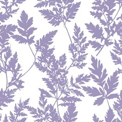 Abstract Lavender Foliage Seamless Pattern, Artistic Vector Design, 8K Detail.