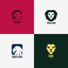 Lion Logo Bundle - Modern Minimalist Animal Brand Identity Vector Set