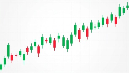 Financial candlestick chart depicting market trends and investment dynamics. Features green and red indicators for economic data analysis and business strategy formulation