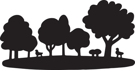 The big tree garden Abstract geometric composition with vibrant color palette