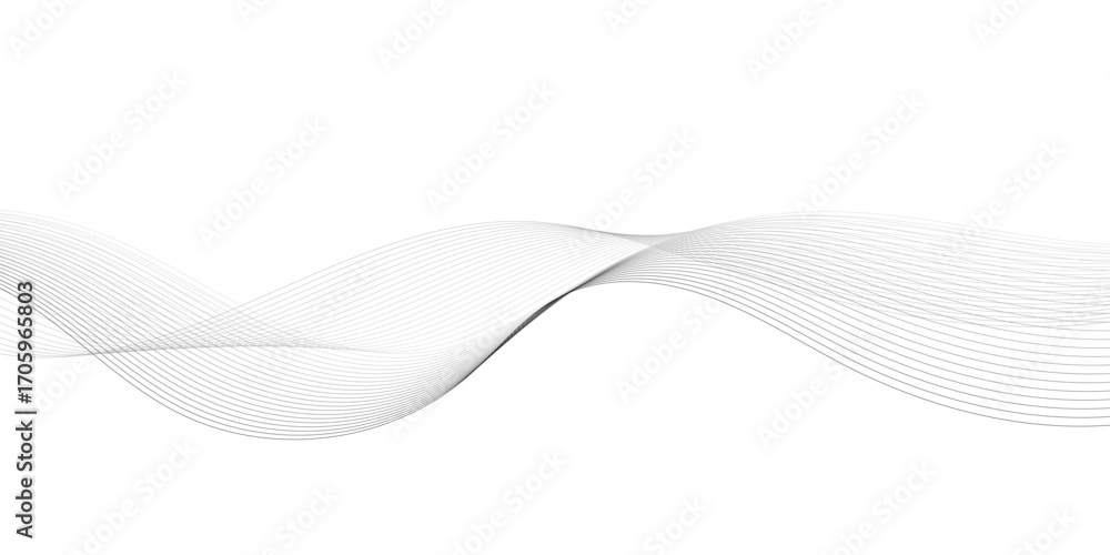Poster abstract gray wave pattern on white background. elegant, minimalist abstract image featuring flowing