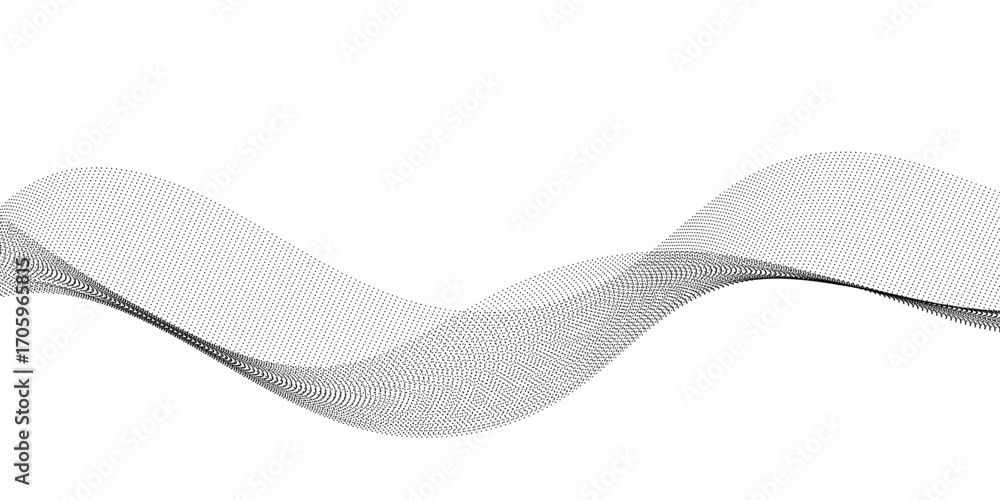Poster abstract halftone wave curvy doted line design elements with minimal texture reflecting on isolated 