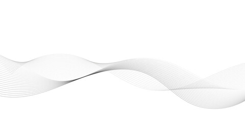 Abstract Gray Wave Pattern on White Background. Elegant, minimalist abstract image featuring flowing, wavy lines of light gray on a pure white background.