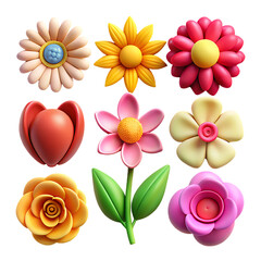 Flower set image icon design 