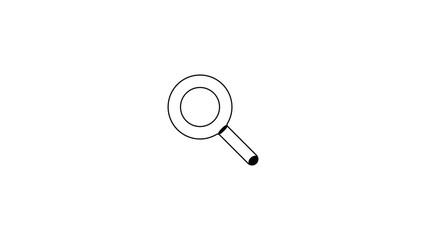 A Simple Black and White Illustration of a Magnifying Glass for Search and Discovery