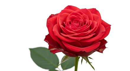 Vibrant Red Rose Bloom - A Detailed Floral Portrait.