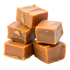 Sweet chocolate fudge square PNG isolated on transparent background, delicious dessert confectionery