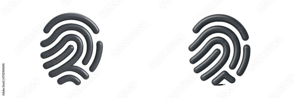 Poster biometric fingerprint icons representing security access control and successful identity verificatio