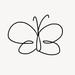 Butterfly doodle clip art, insect design