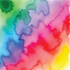 Obraz premium Vibrant rainbow watercolor splatter background with organic shapes