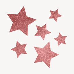 Pink aesthetic stars clipart, sparkly shape