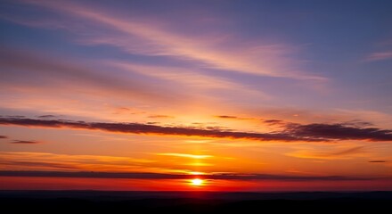 Vibrant Sunset Landscape with Fiery Hues.