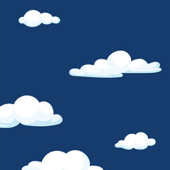 Cartoon Clouds Vector Illustration &ndash; Cute and Fluffy Sky Elements