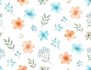 Delicate floral pattern on white background