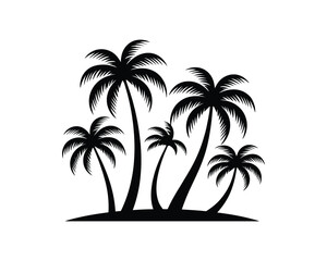 Obraz premium Tropical palm trees silhouettes for summer travel themes