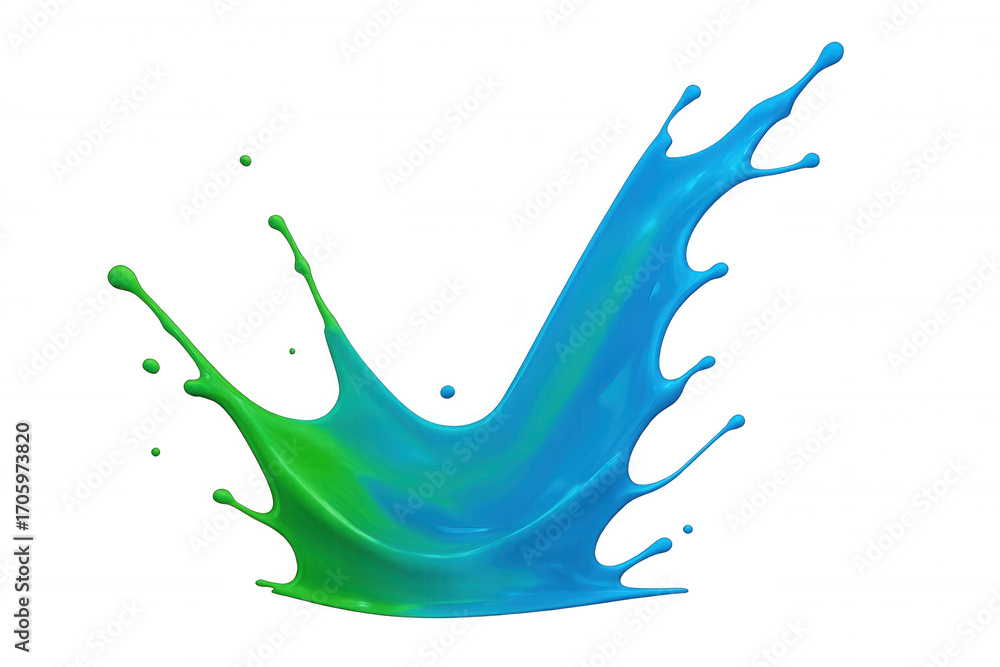 Poster vibrant paint splattering against transparent backdrop, highlighting artistic creativity and dynamic