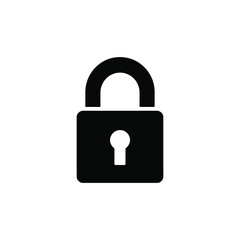 Simple black silhouette of a padlock icon