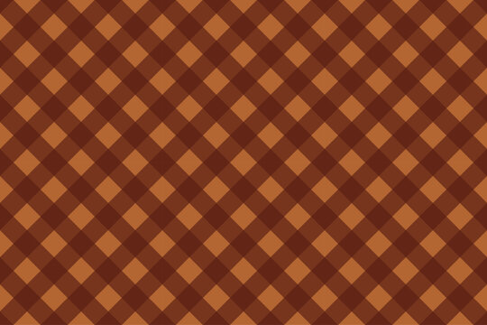 Autumn seamless gingham pattern in brown diagonal style. Great for textiles, retro wallpapers, and seasonal wrapping design.